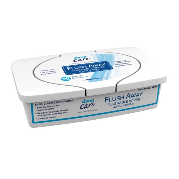 Dynarex Flushable Wipes (Adult) tub pack - 9x13 1321 | Zoro
